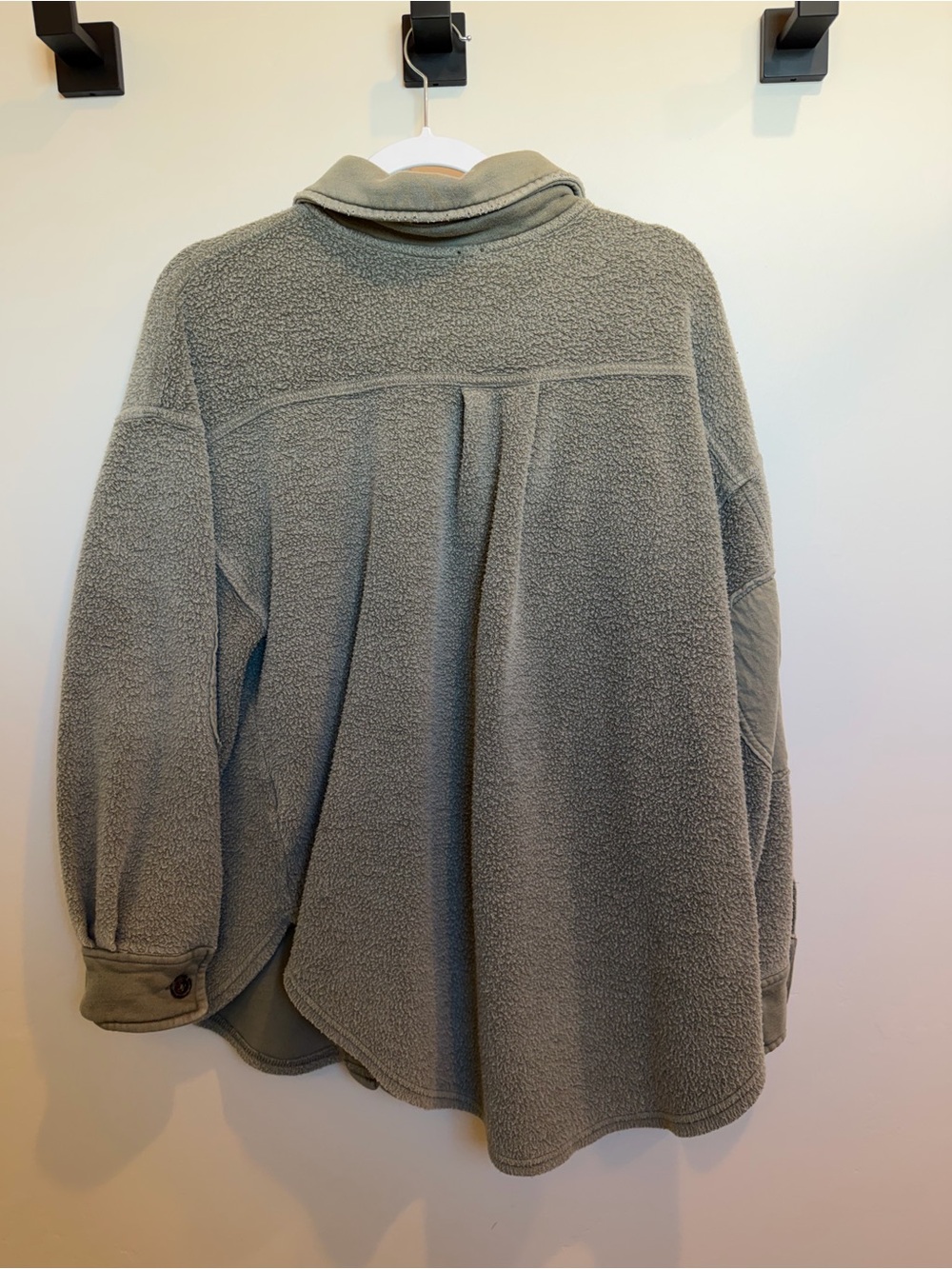 Free People Oversized Ruby Sherpa Jacket in Jaded Green - Picture 4 of 4